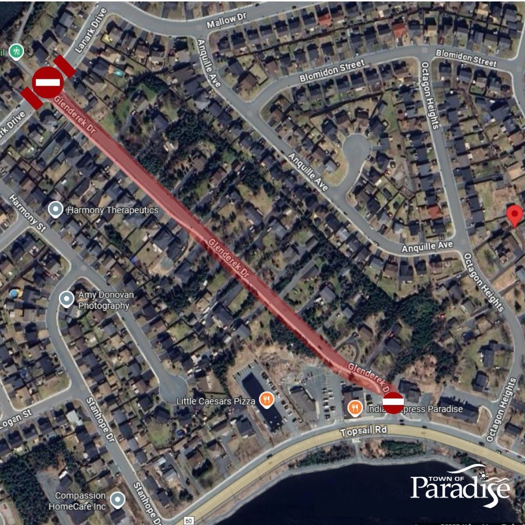 Glenderek and Lanark Drive Road Closure