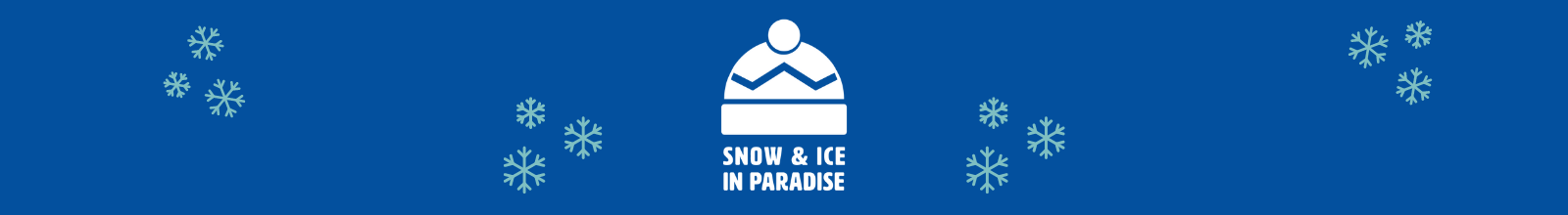 Blue bacjground with Snow and Ice logo 