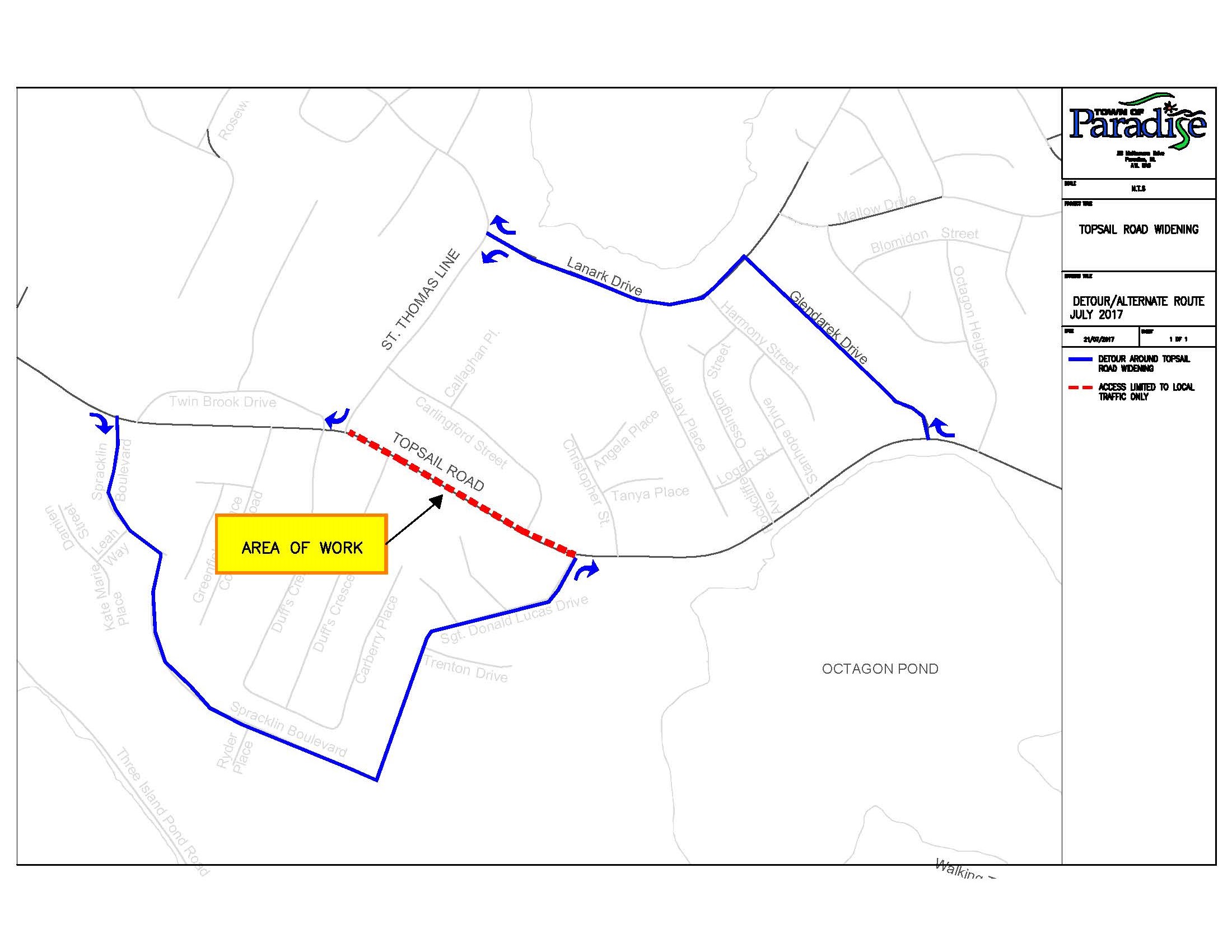 Topsail Road Detours